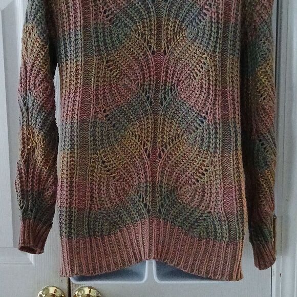 New Directions knit multicolor fall winter casual sweater Sz S EUC - Picture 5 of 7